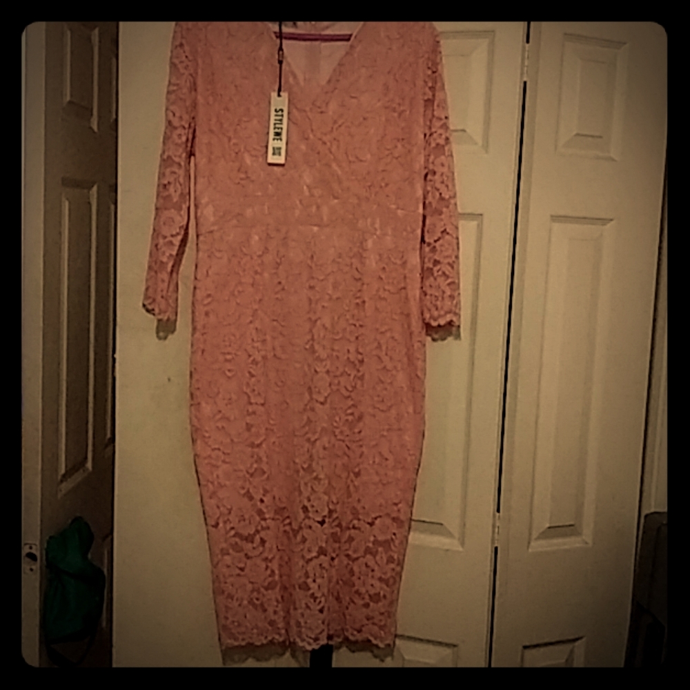 Pink lace dress by stylewe